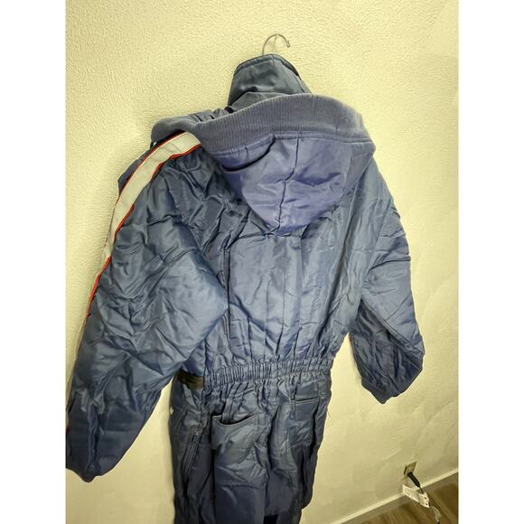 Vintage Men's Size Small Midwest Trader's Snowsuit Coveralls With Hood Navy - Picture 7 of 10
